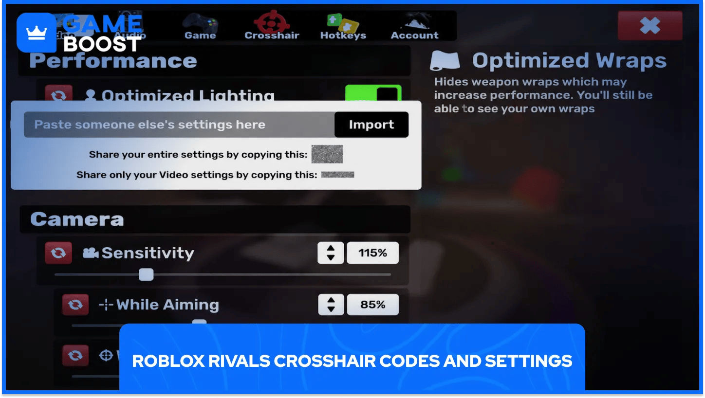 Roblox Rivals Krysshårkoder og Innstillinger