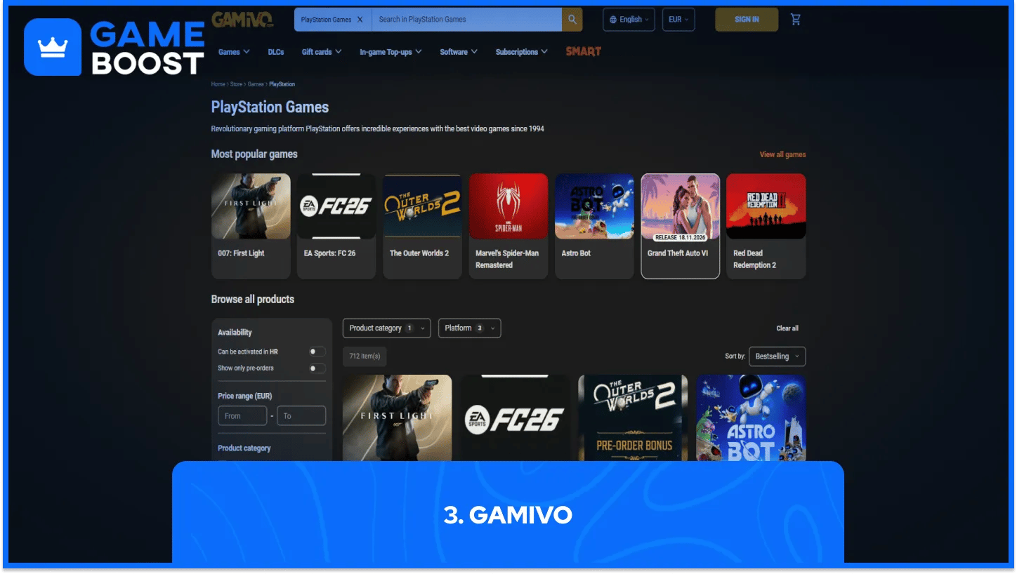 gamivo playstation nøgler