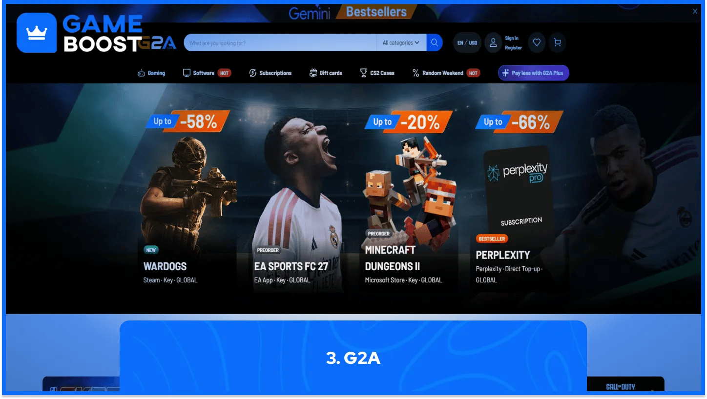 g2a hjemmeside