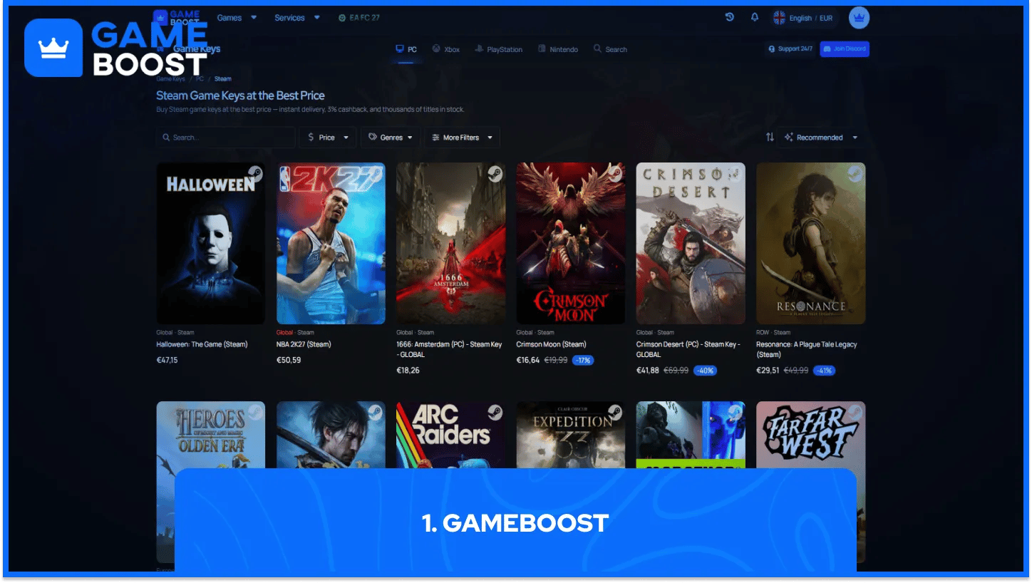 gameboost nøgler