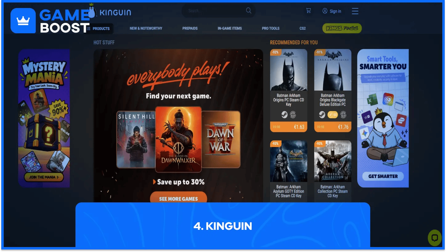 kinguin hjemmeside