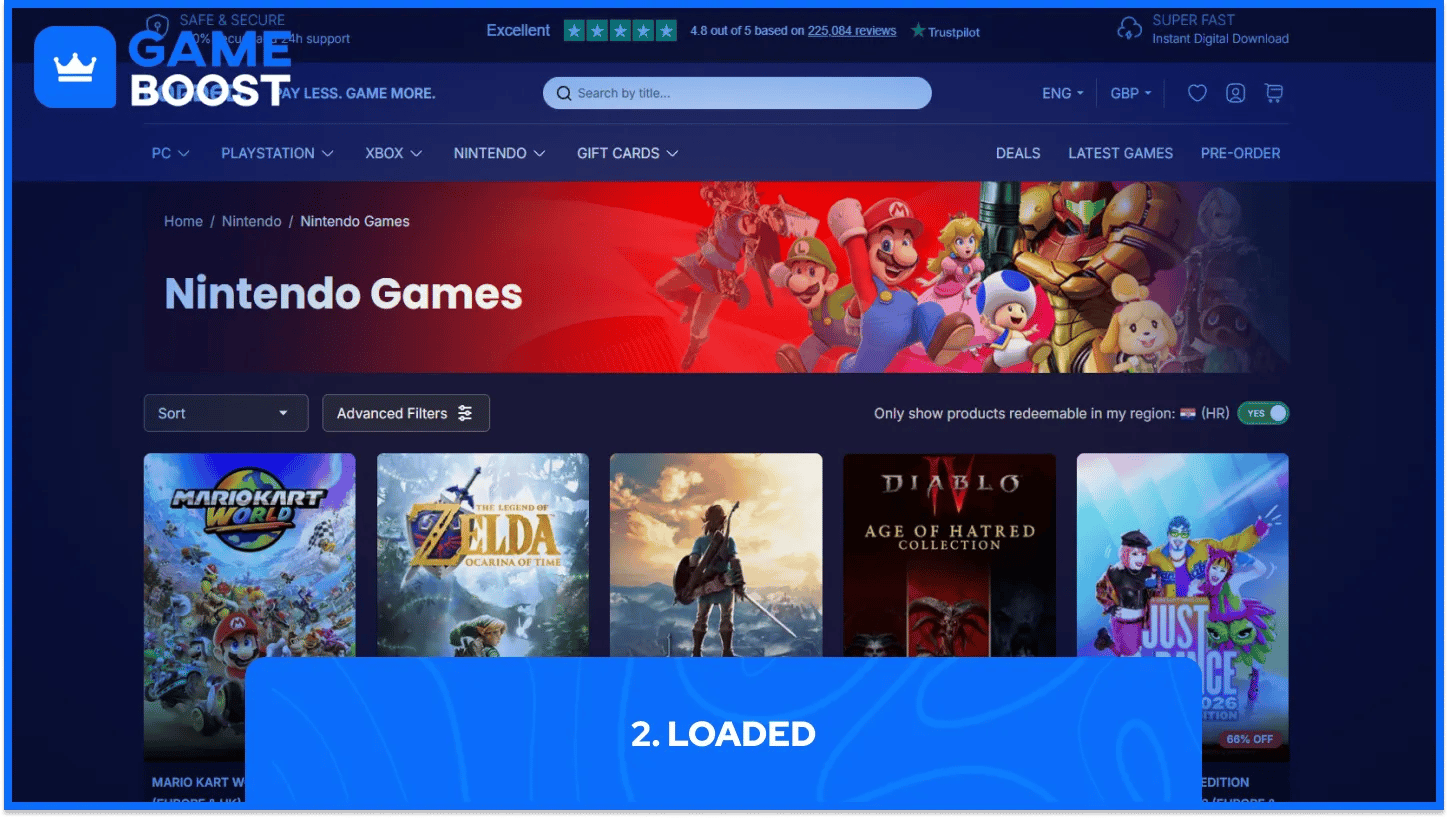 Geladene Nintendo-Keys