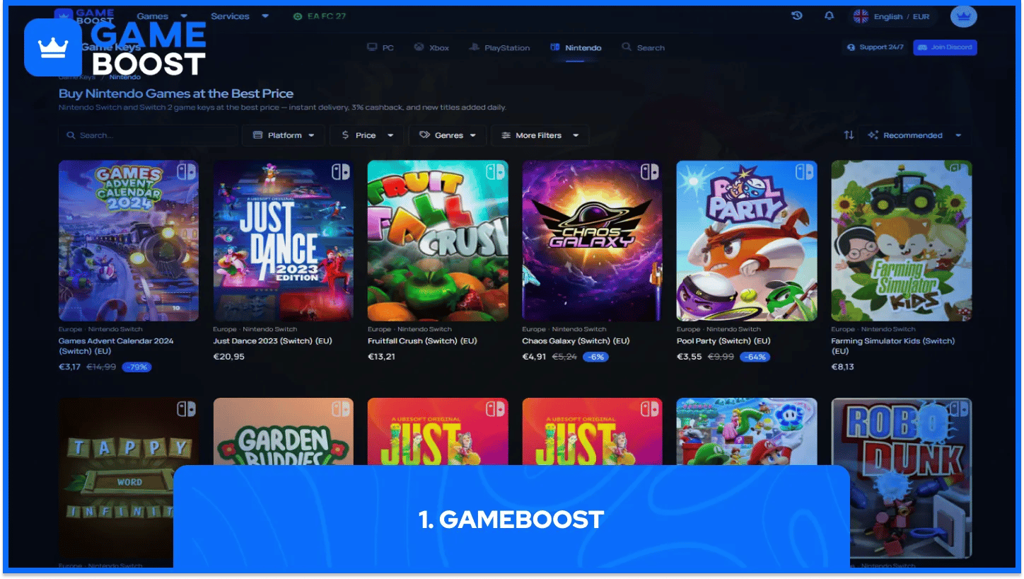 GameBoost Nintendo-Keys