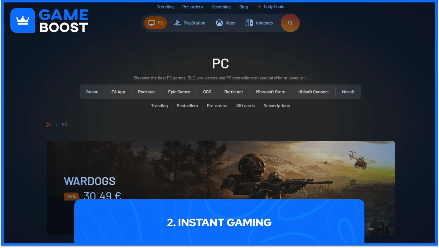 инстант гейминг pc ключове