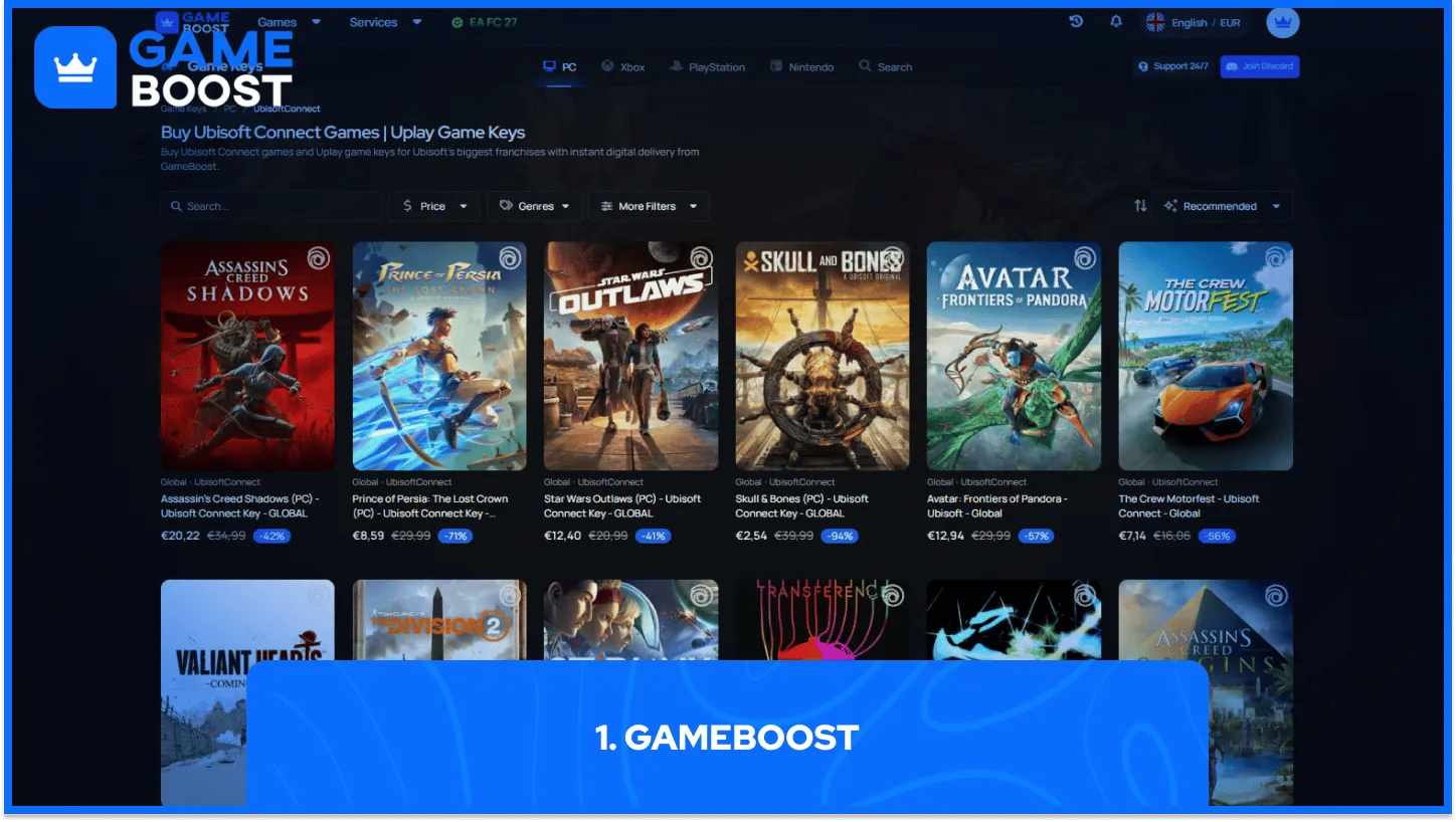 gameboost ubisoft nøgler