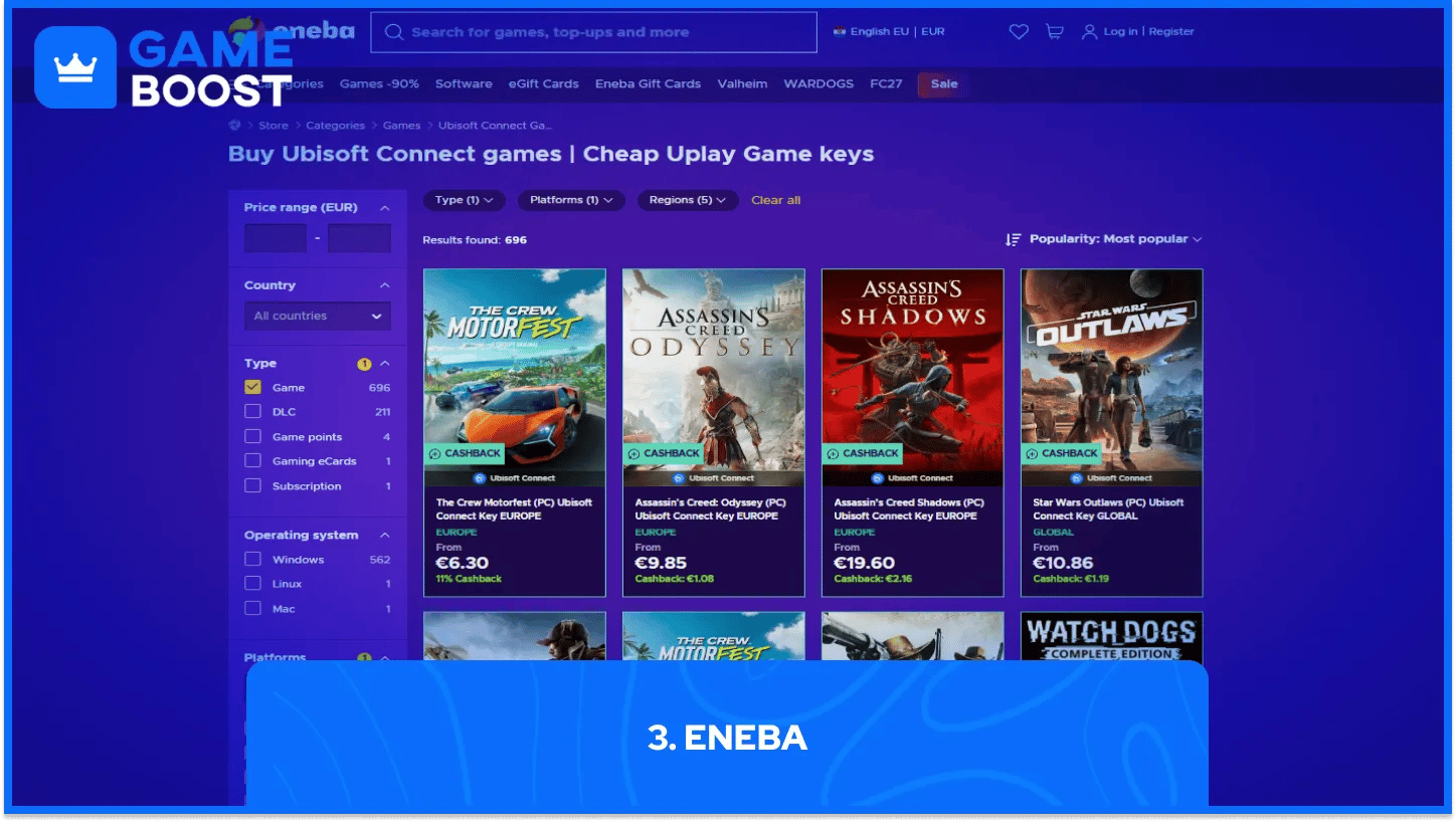 eneba ubisoft nøgler