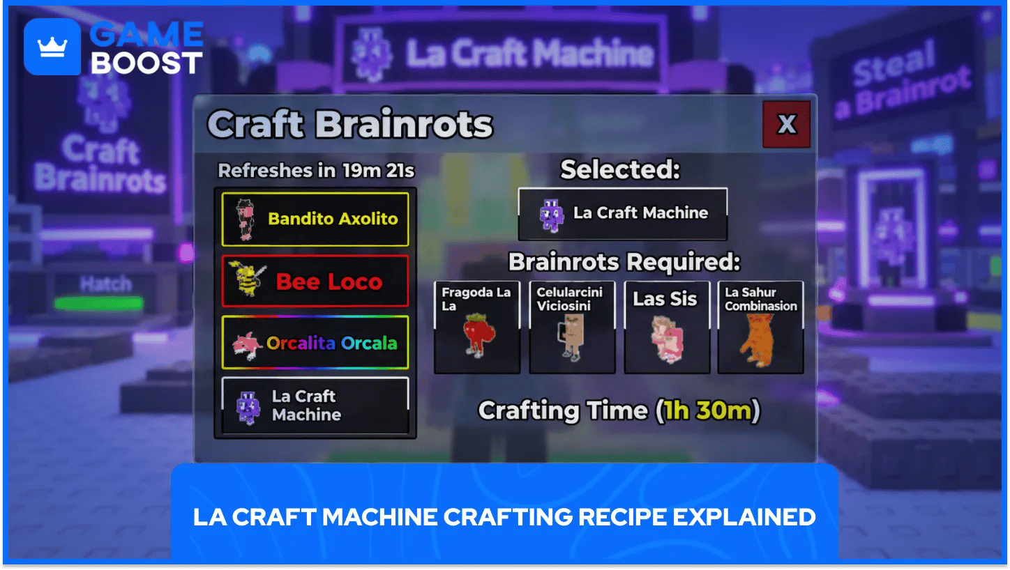 การสร้าง La Craft Machine ใน Steal a Brainrot