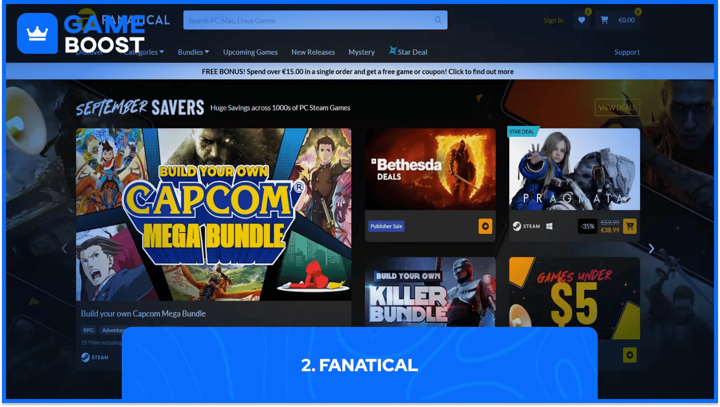 fanatical homepage