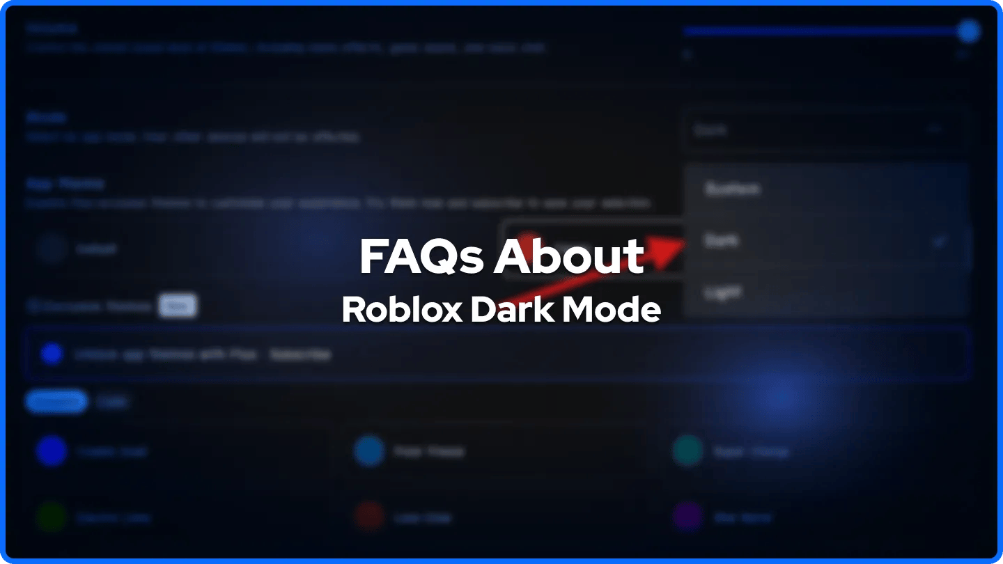 Často kladené otázky o tmavém režimu Roblox