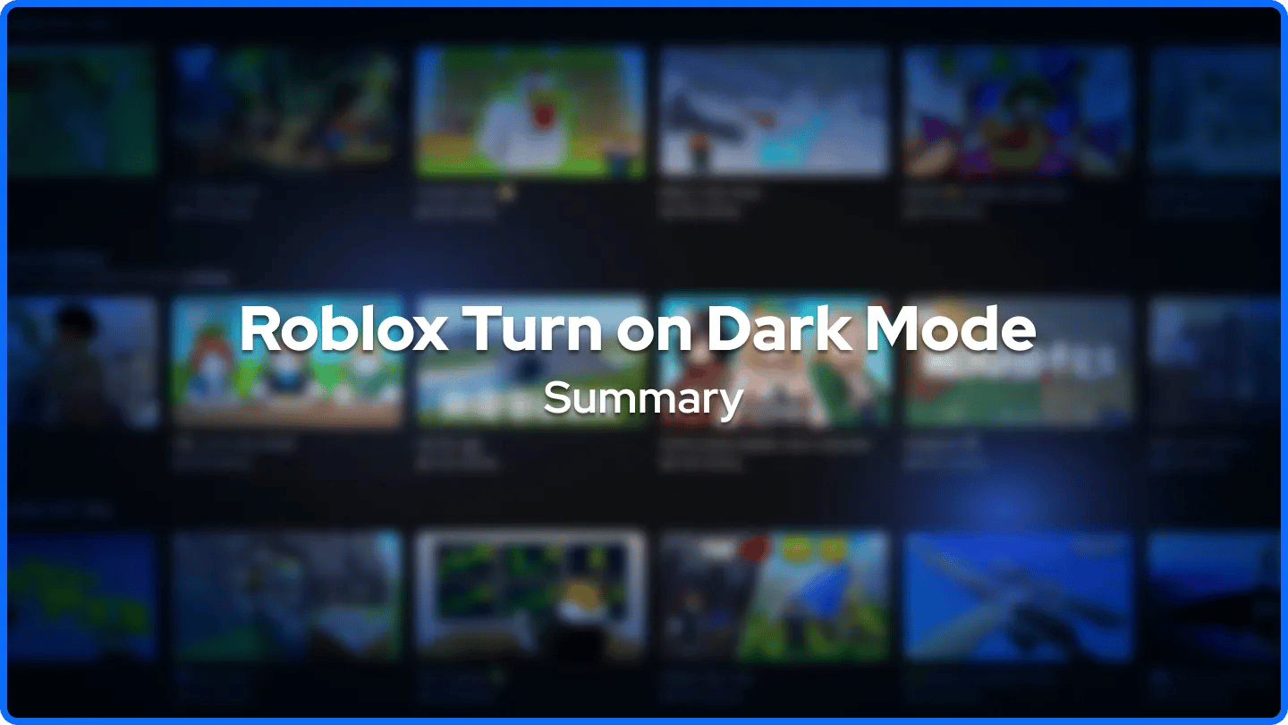 Roblox Aktivace tmavého režimu