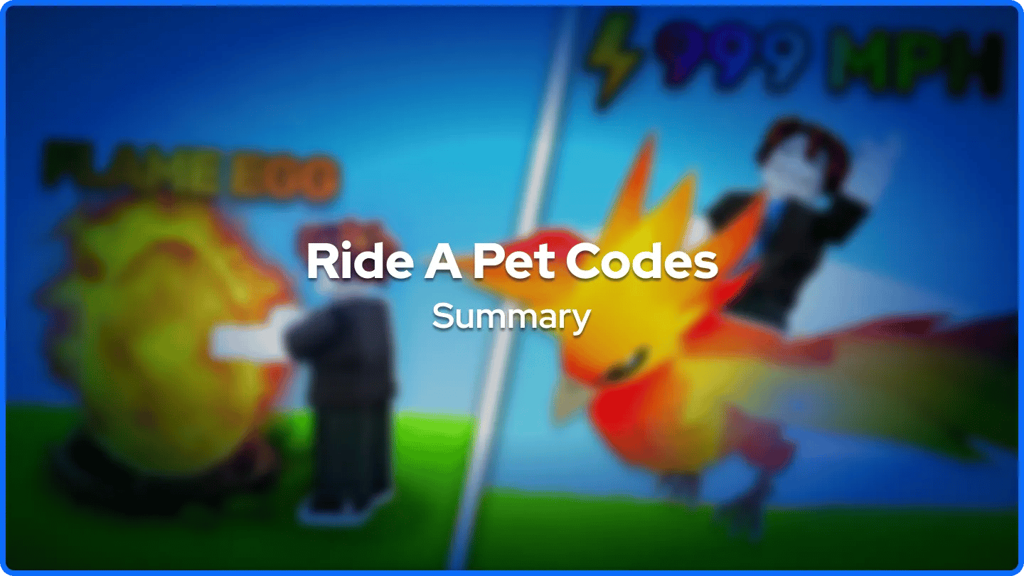 Sammanfattning av Ride A Pet-koder