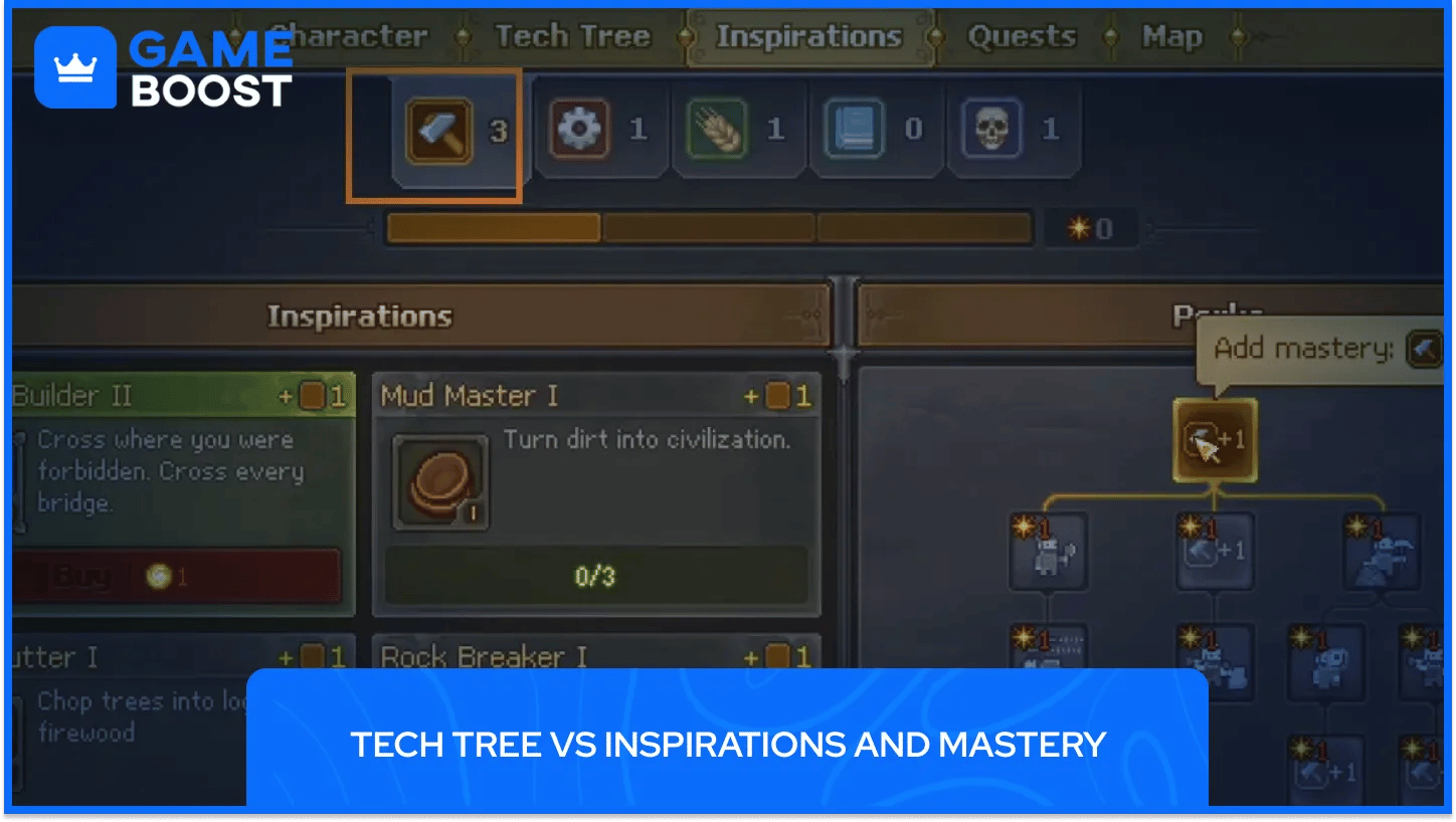 Tech Tree vs Inspirations and Mastery