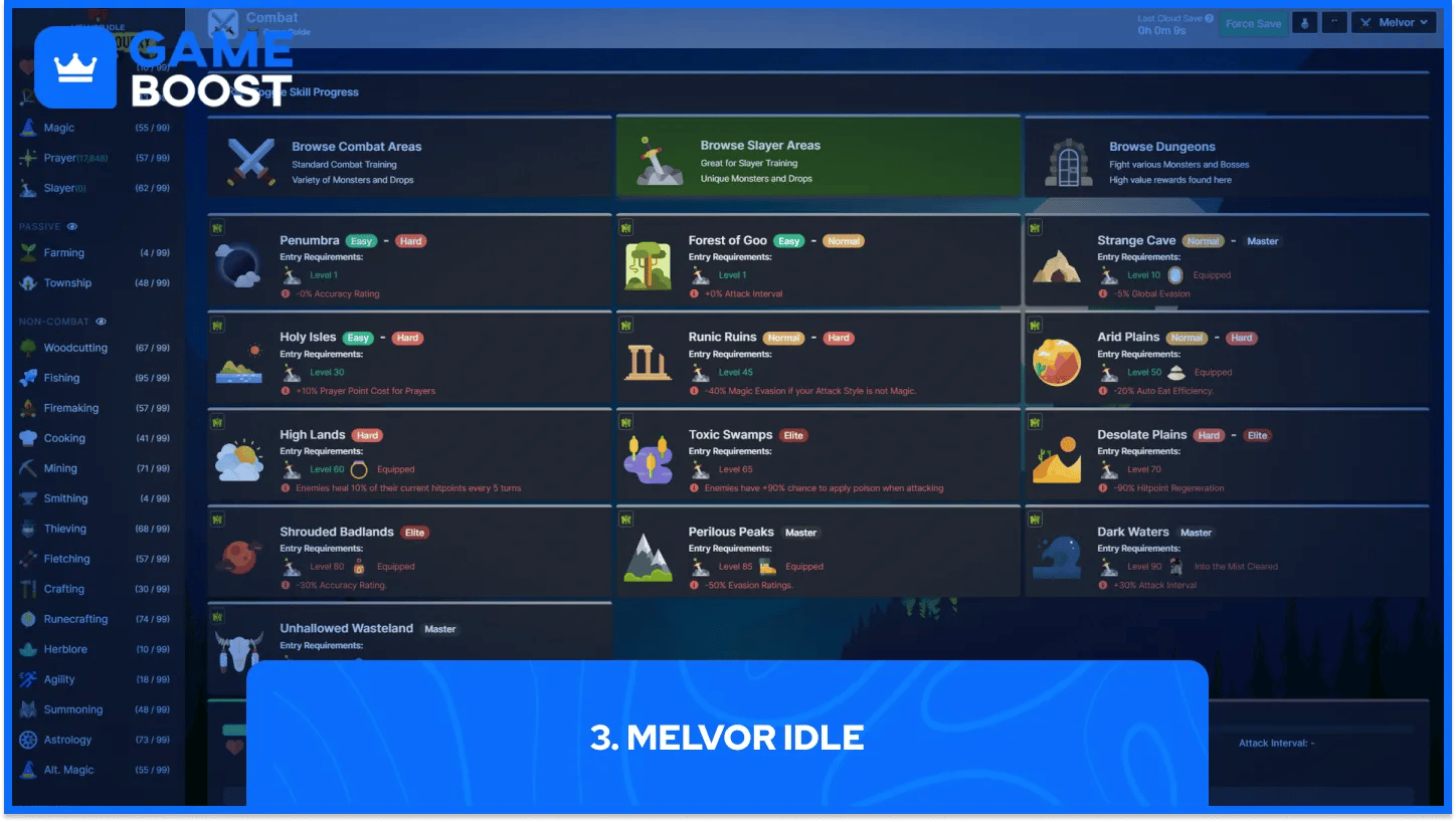 melvor idle геймплей