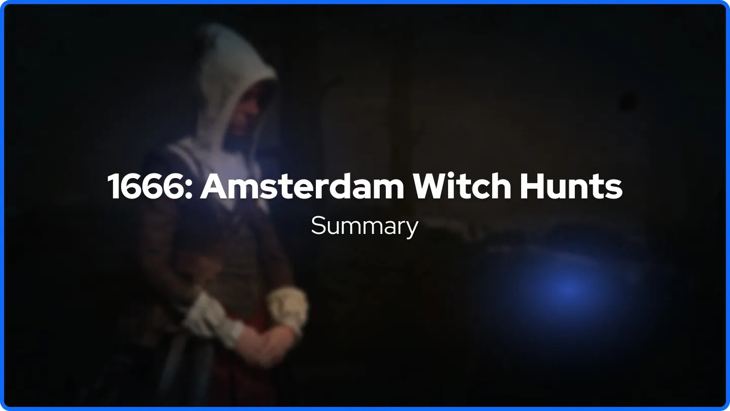 1666: Amsterdamské honby na čarodějnice - shrnutí
