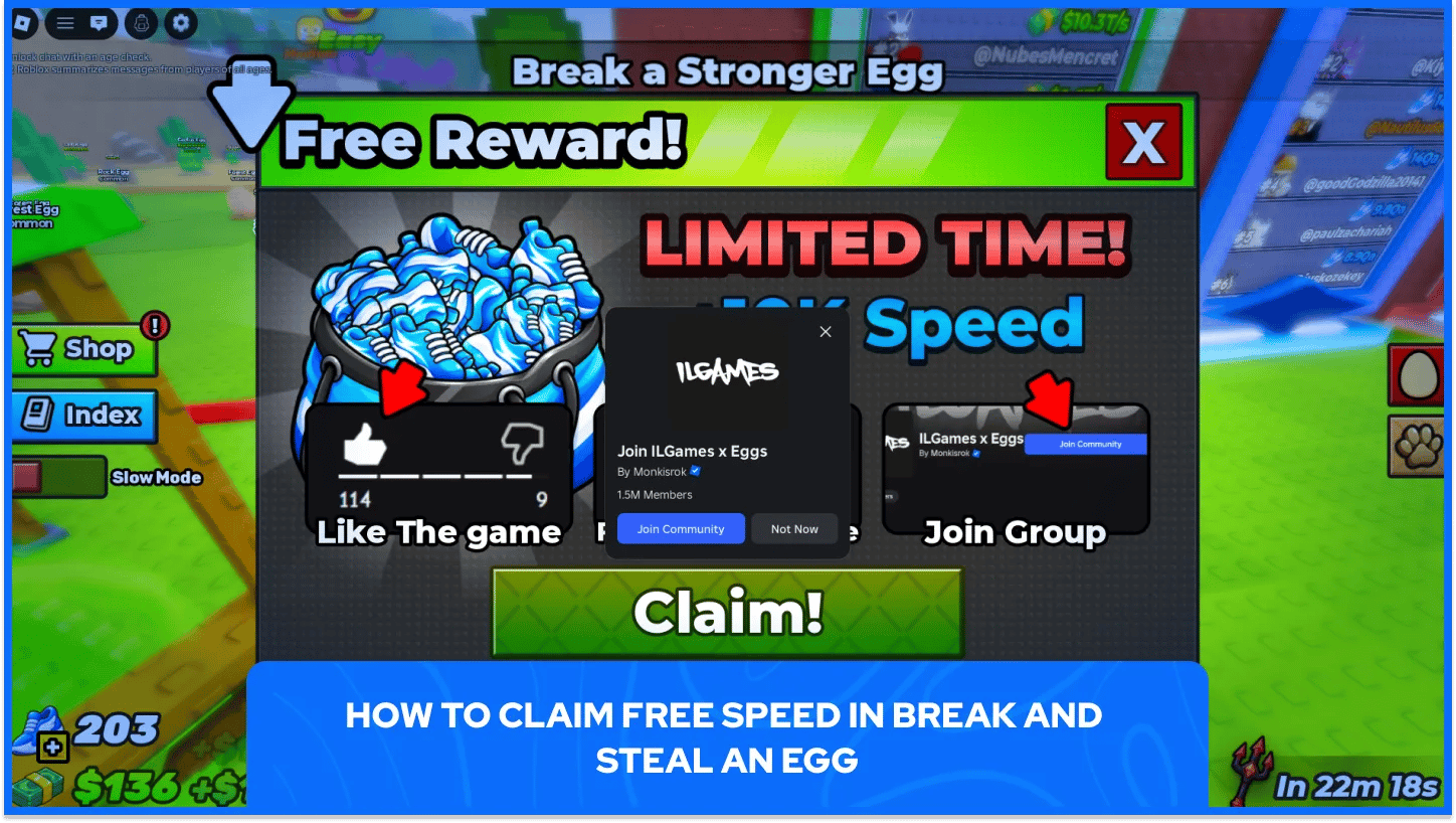 Free 10k Speed in Break and Steal an Egg