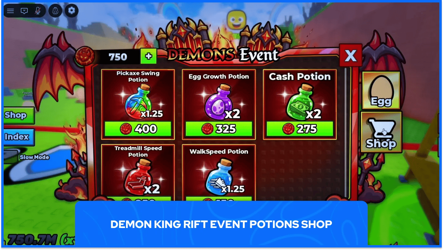 Demon King Rift Event Potions Shop