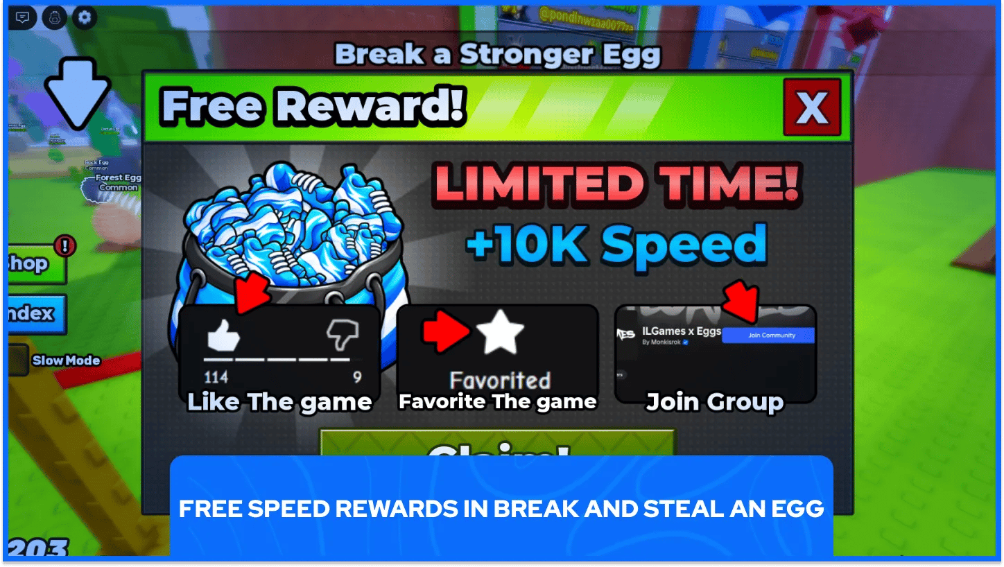 Free 10k Speed in Break and Steal an Egg
