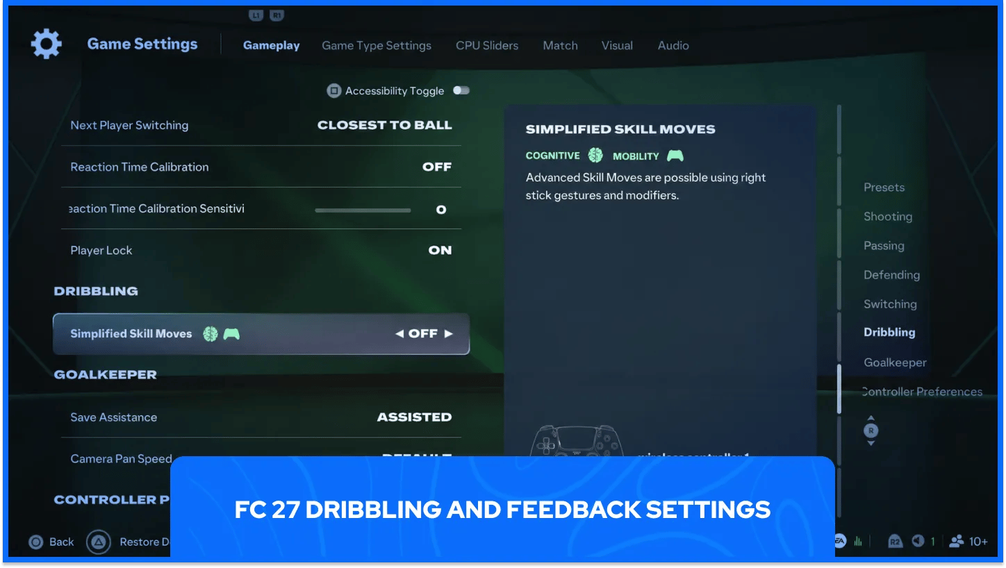FC 27: Beste Dribbling-Einstellungen
