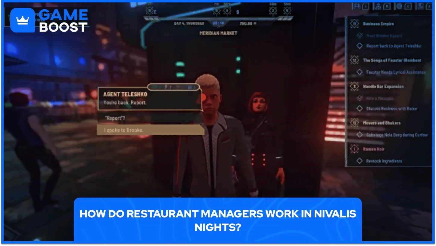 Comment fonctionnent les responsables de restaurant dans Nivalis Nights ?