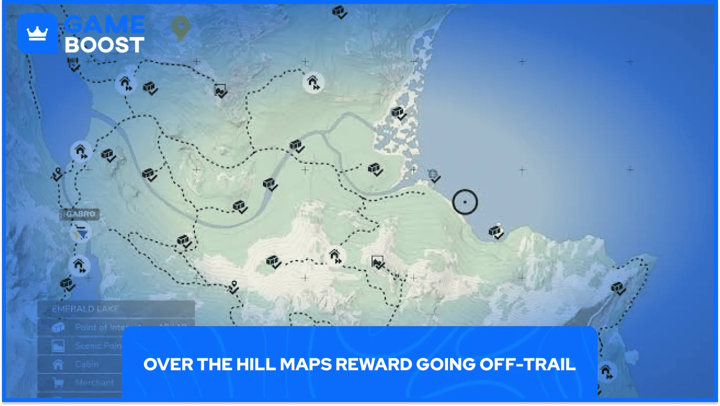 Over the Hill Maps Reward Going Off-Trail