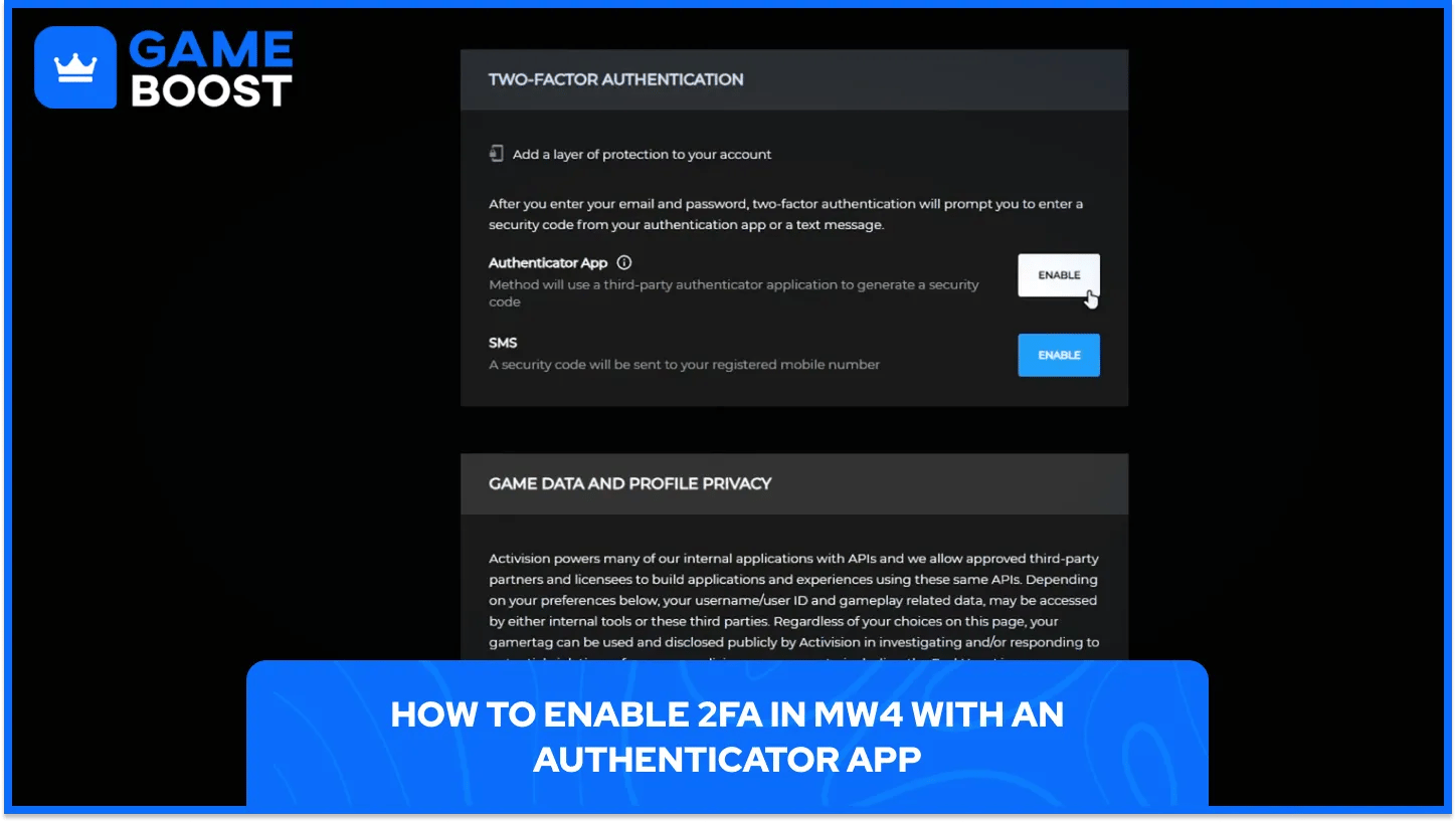  Enable 2FA in MW4 With Authenticator App