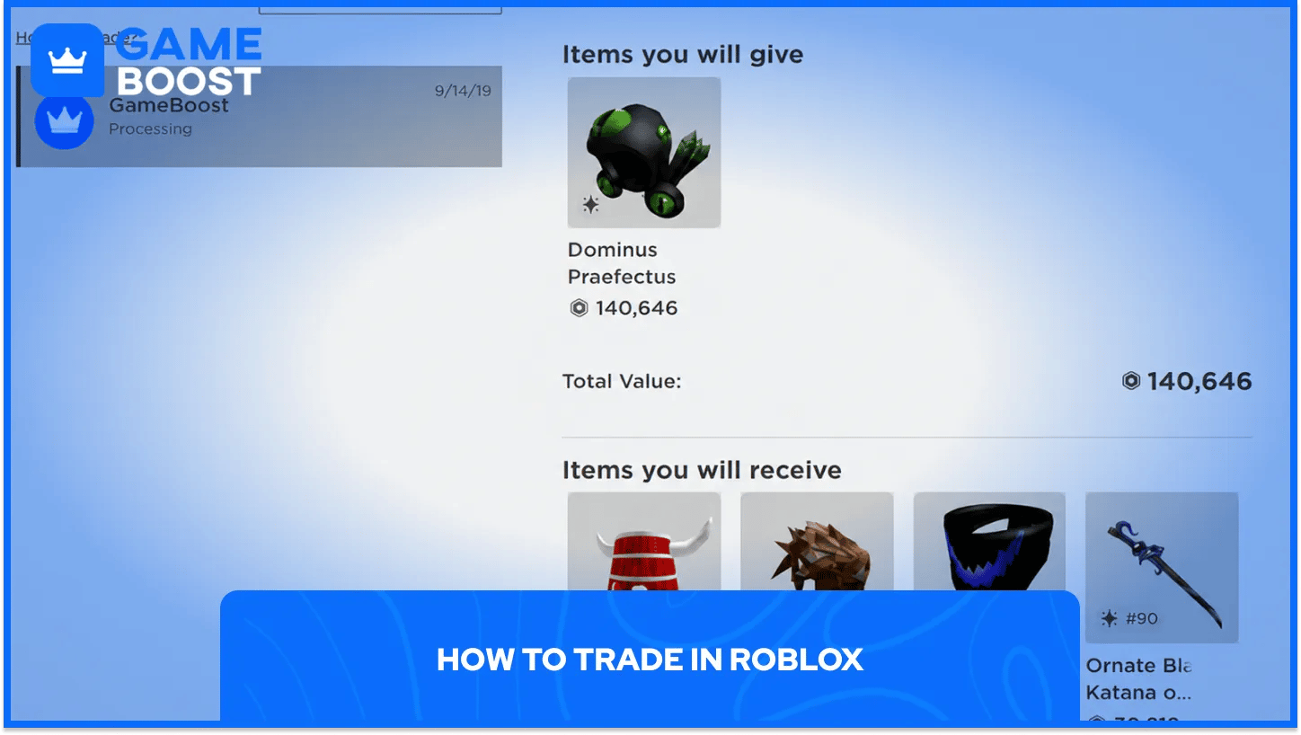 Roblox-handelsmeny