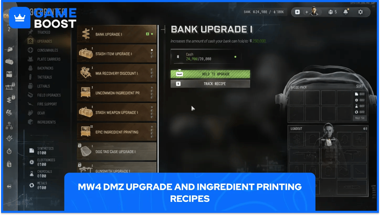 MW4 DMZ Bank Upgrade 3d Printing Recipes