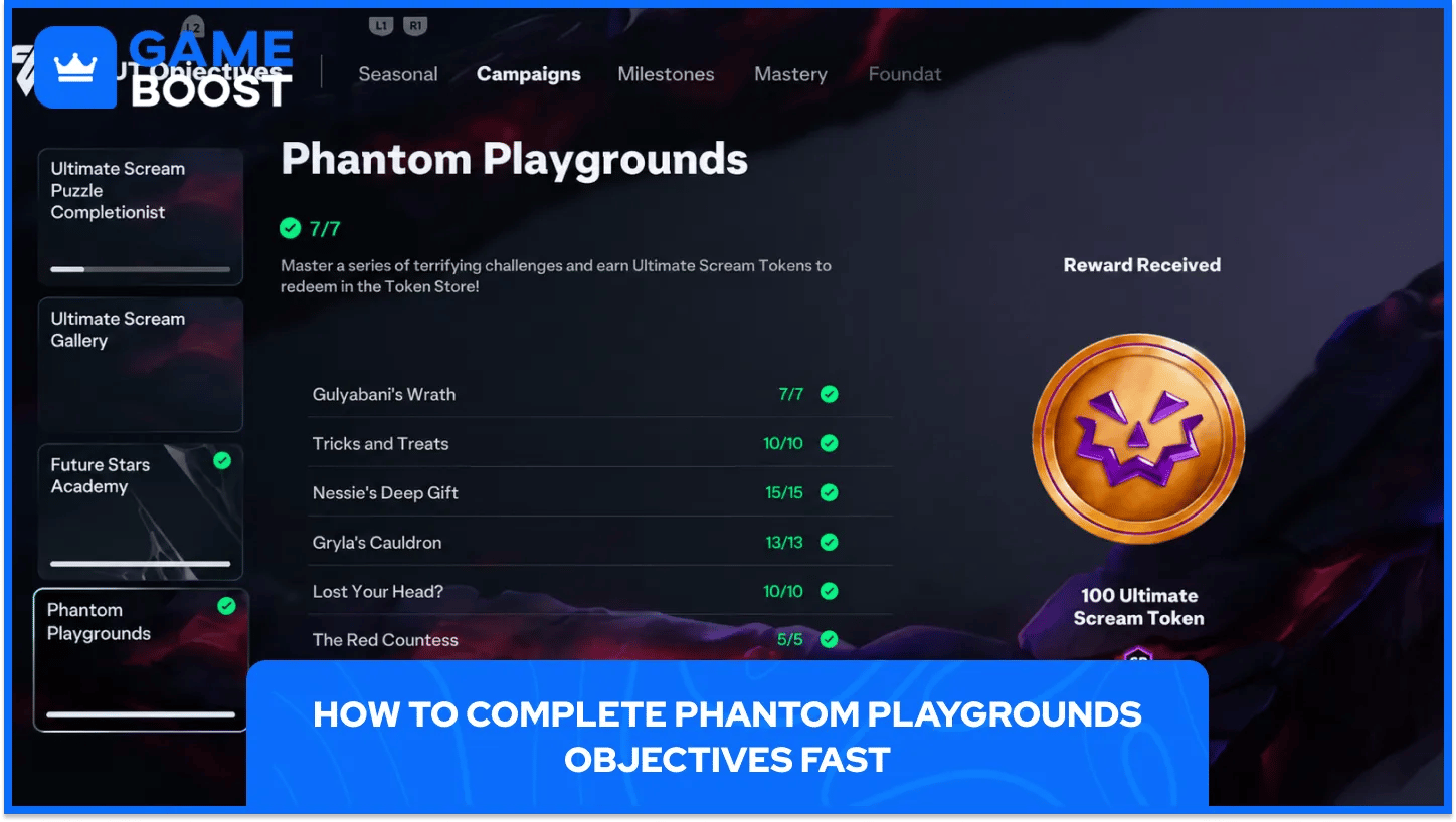 Completed Phantom Playgrounds Objectives