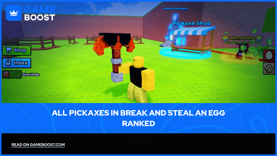 Alle pickaxes in Break and Steal an Egg, gerangschikt
