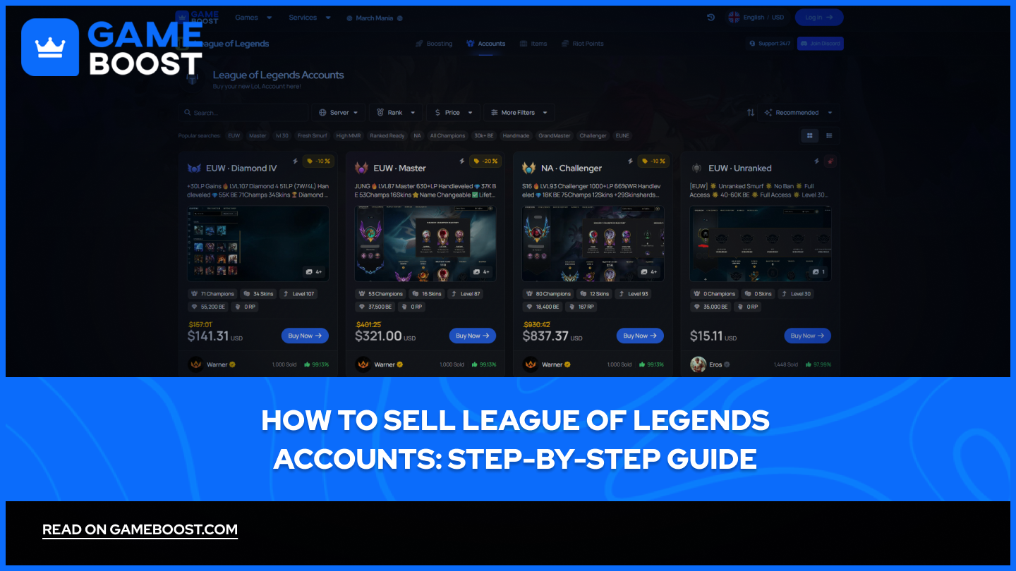 Comment vendre des comptes League of Legends : Guide étape par étape