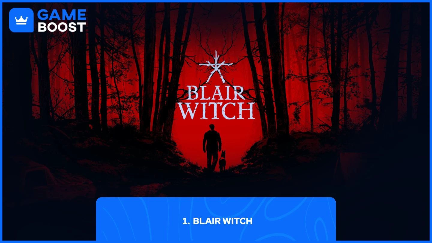 Personajul Blair Witch împreună cu câinele său