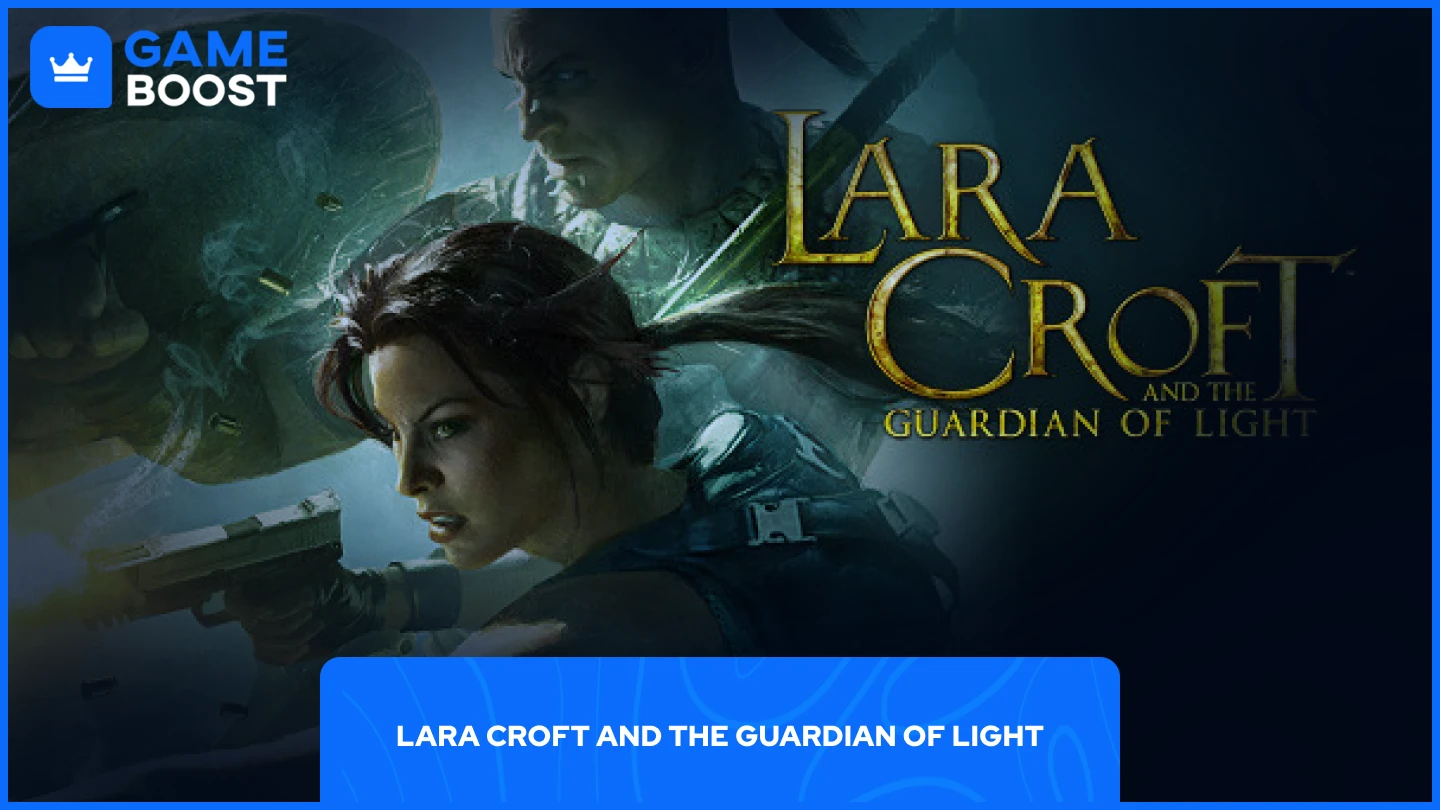 o imagine cu Lara Croft și prietenul ei din Guardian of Light