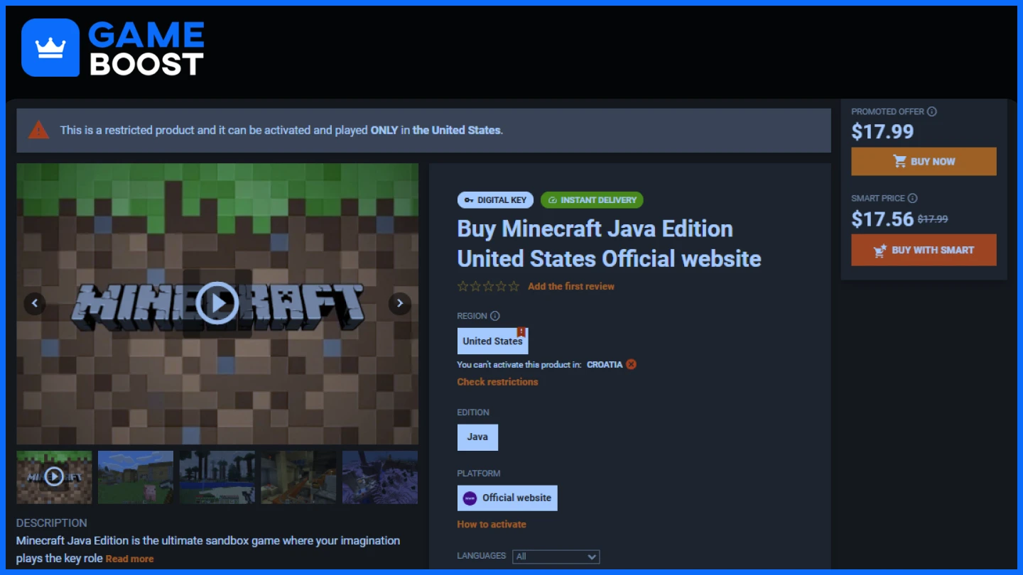 gamivo minecraft java