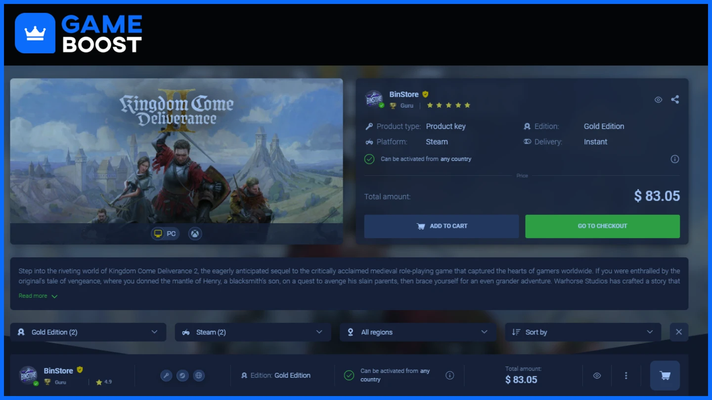 difmark kingdom come deliverance 2 gold edition