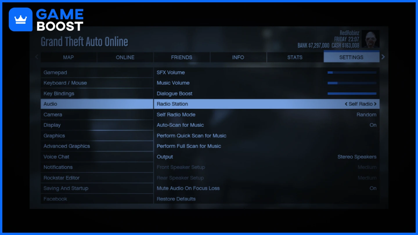 gta 5 self radio settings