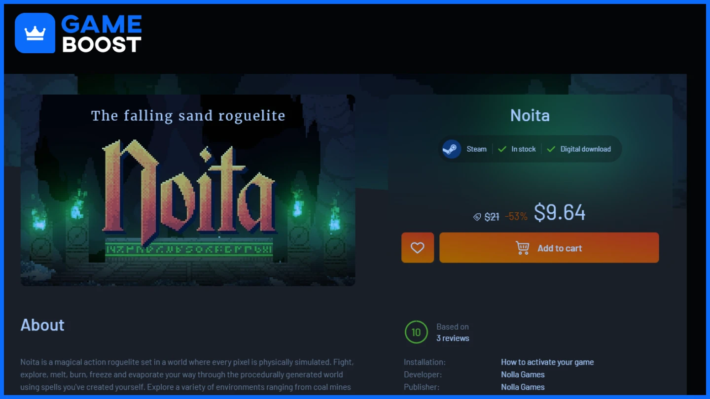 instant gaming noita