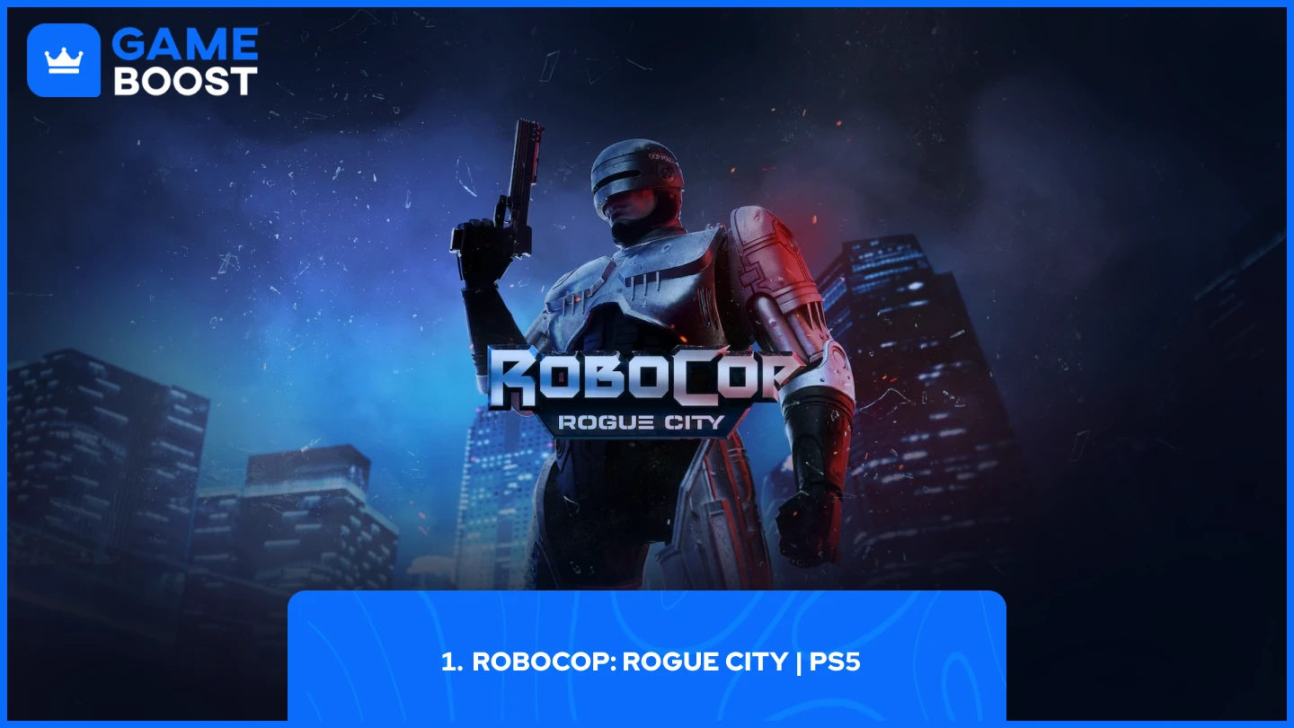 a picture of robocop looking sideways