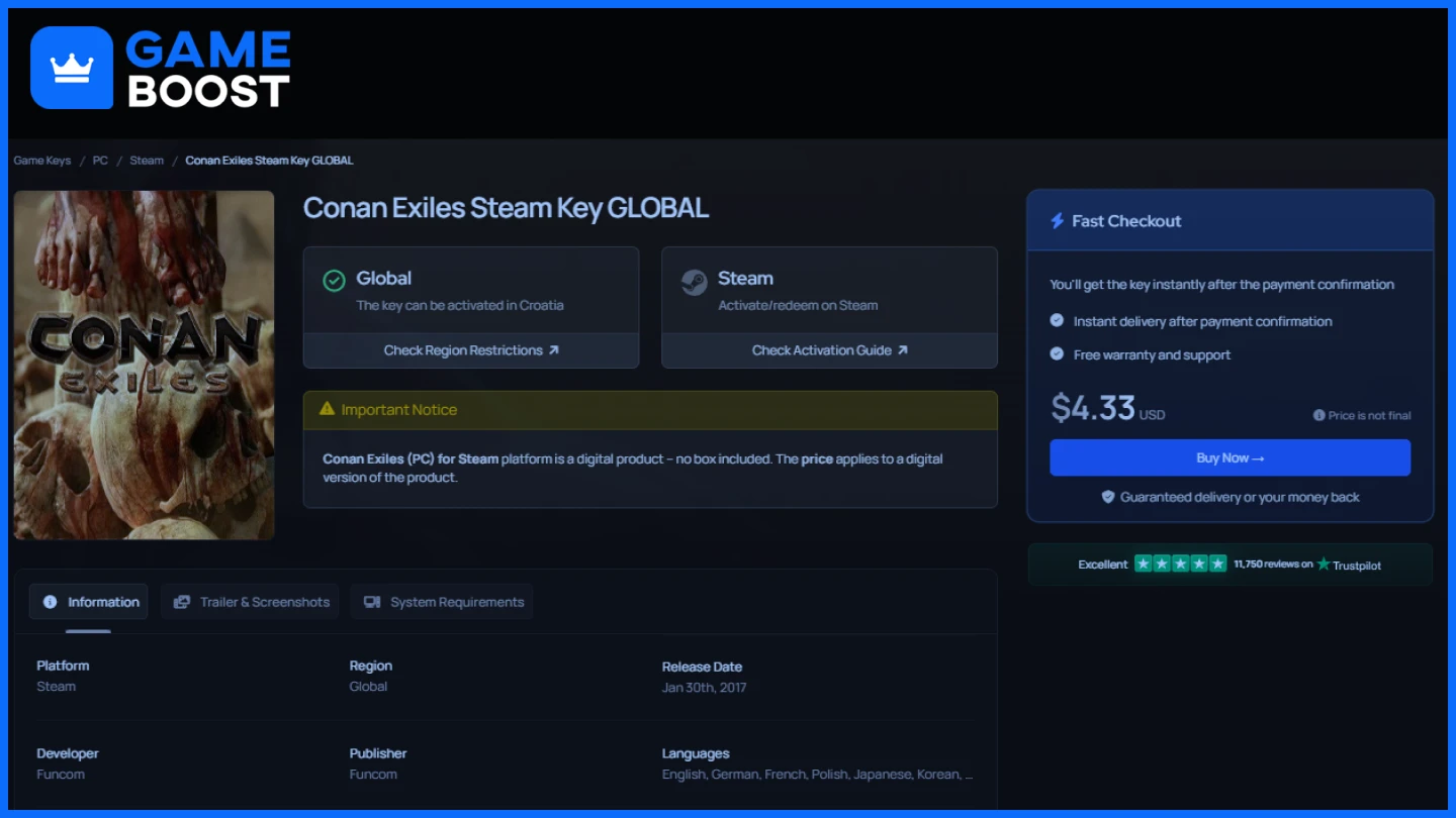 gameboost conan exiles