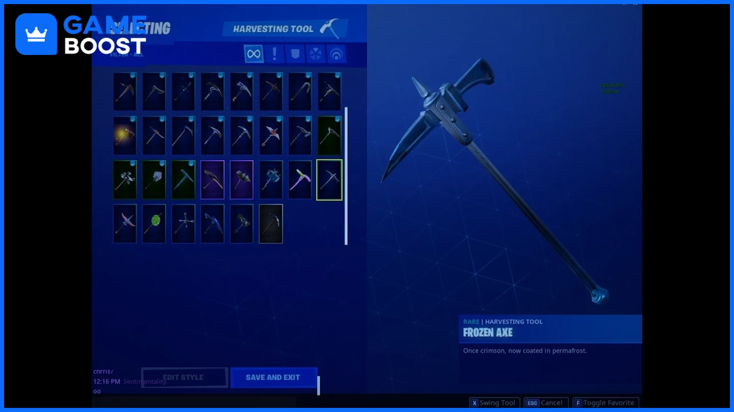 hache gelée fortnite