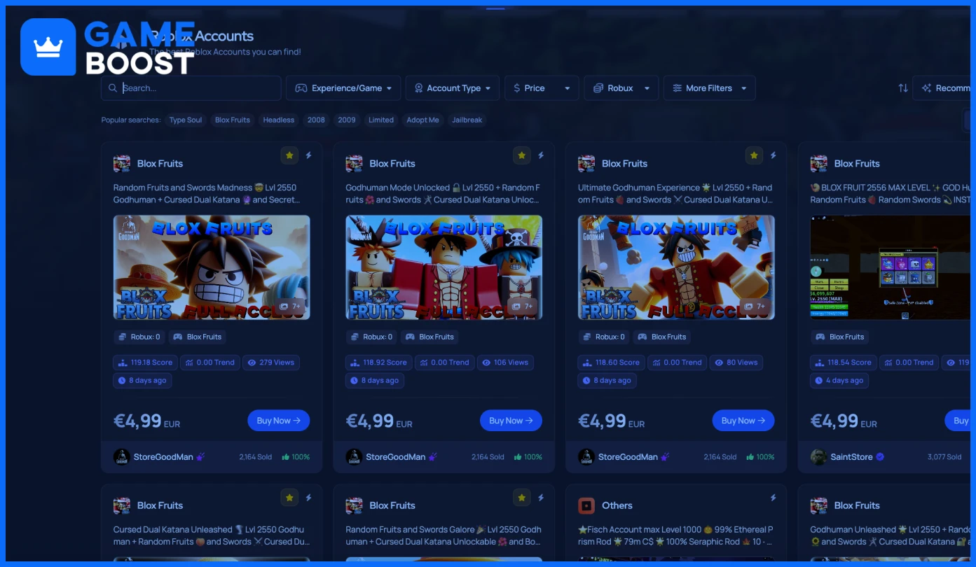 roblox accounts from gameboost