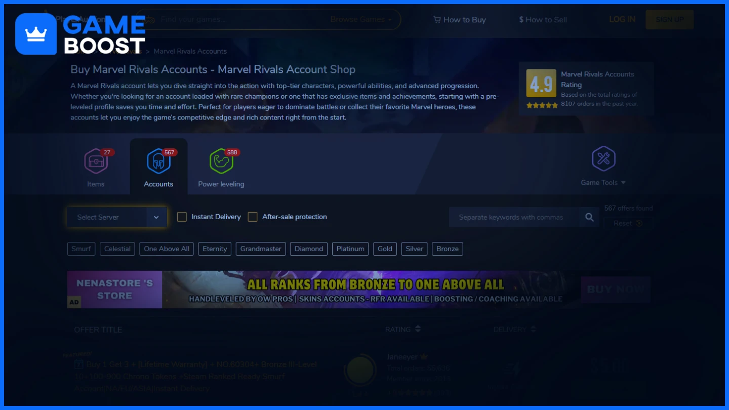 playerauctions marvel rivals