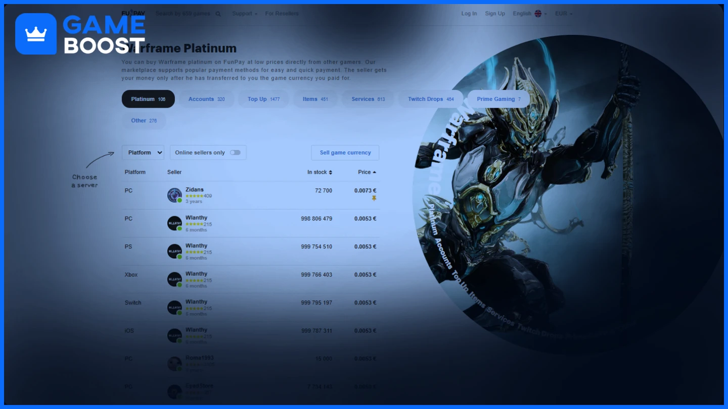 funpay warframe platinum 