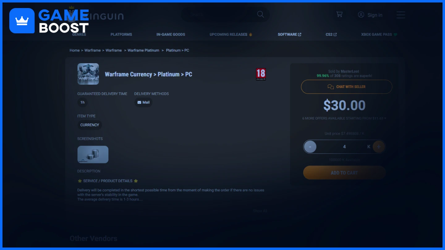 kinguin warframe platinum 