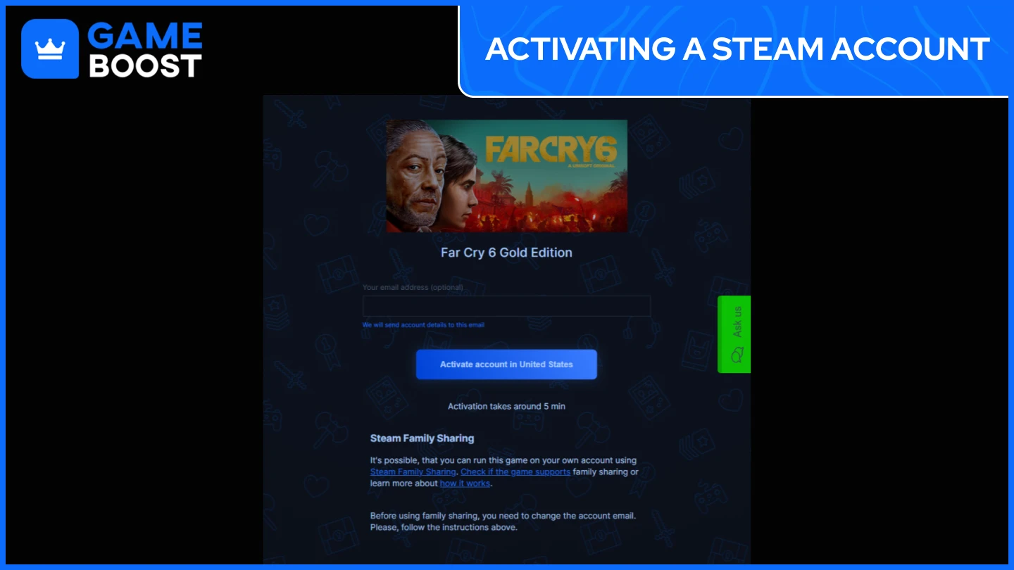 activating steam account