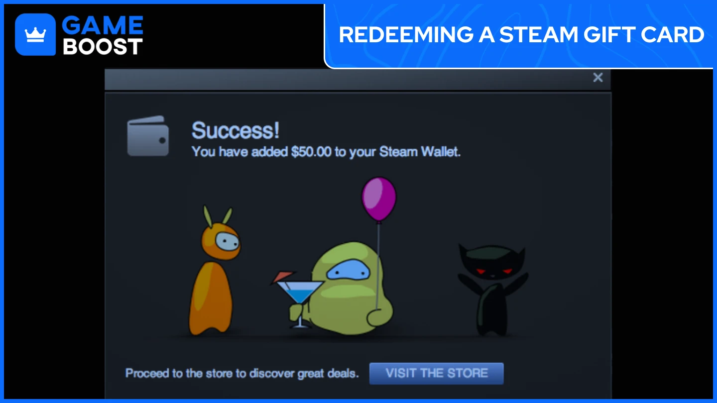 successfully redeeming steam gift card
