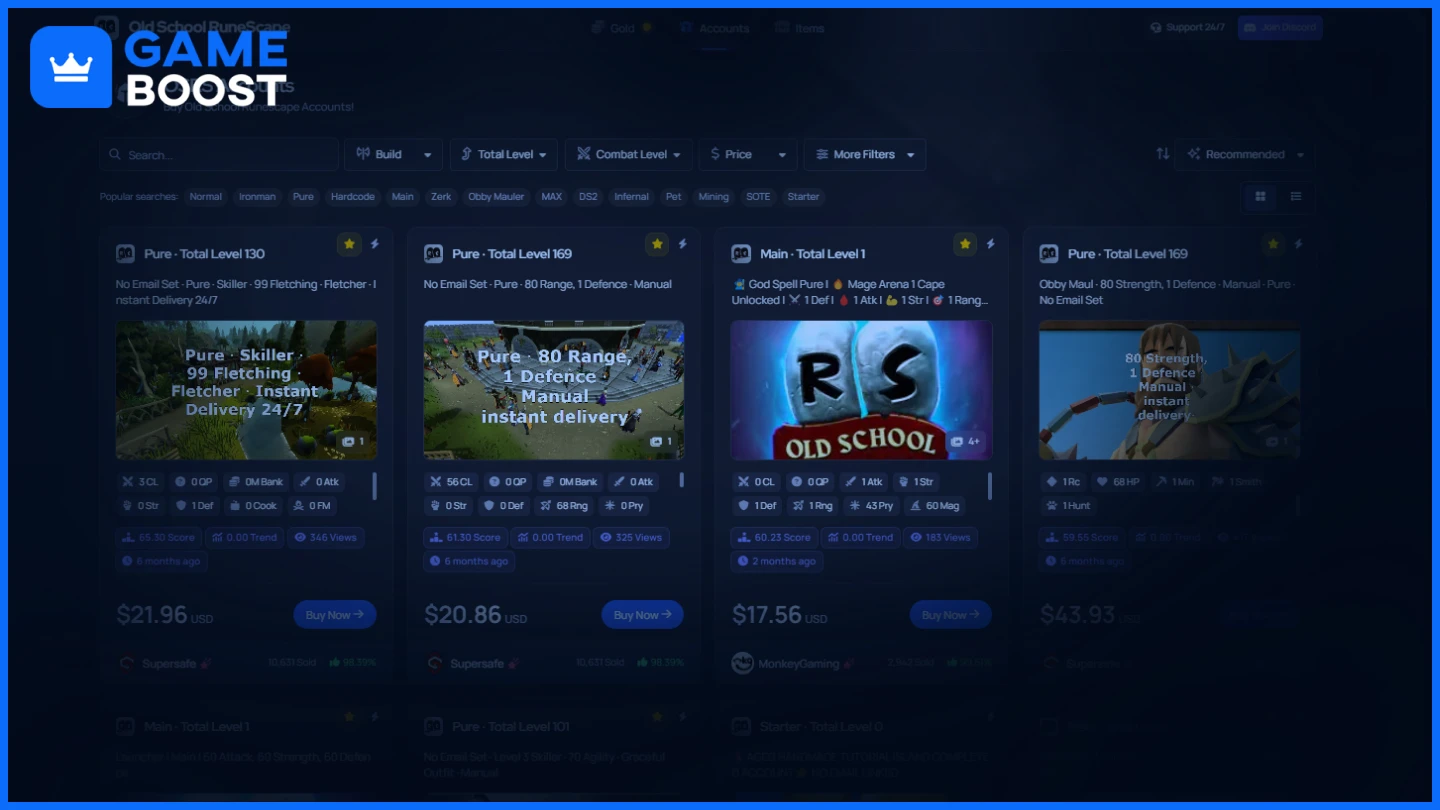 gameboost osrs accounts