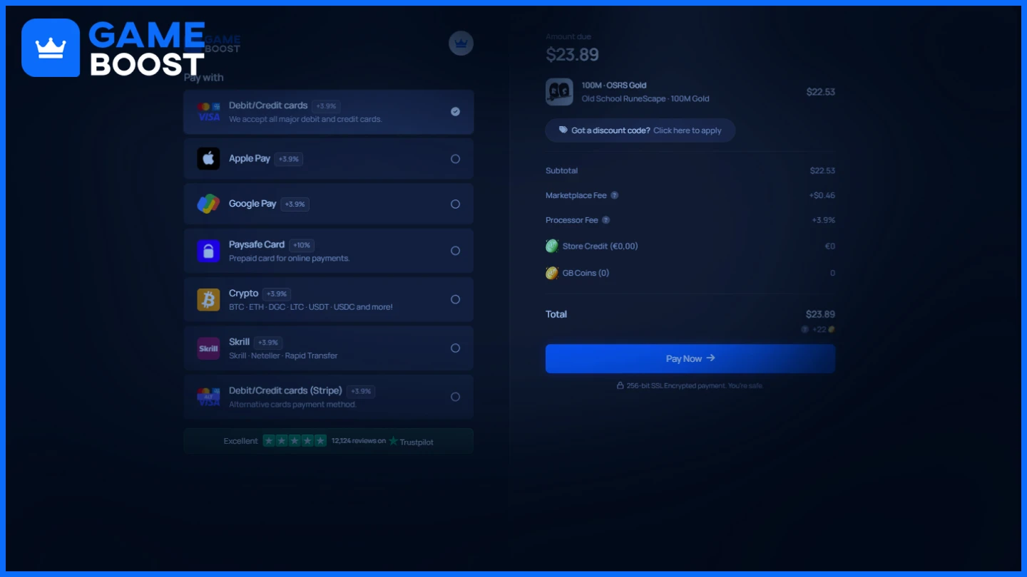 gameboost paiement or osrs