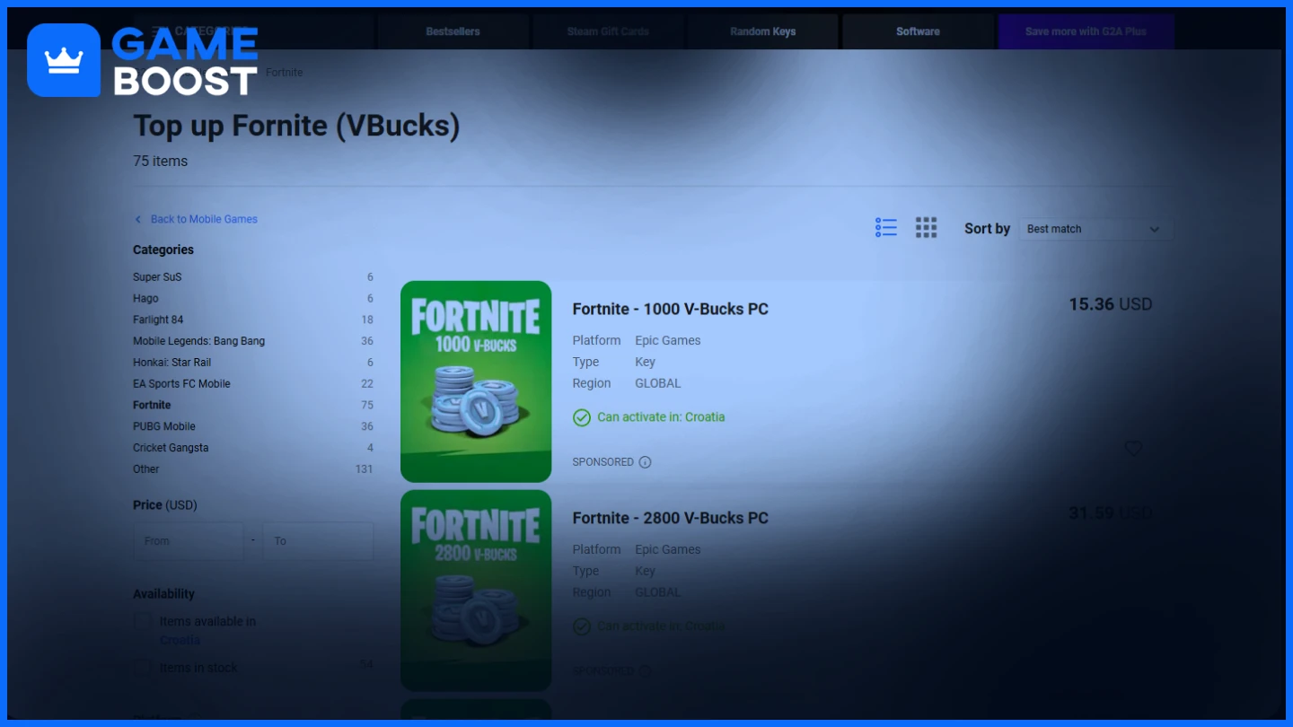g2a fortnite vbucks