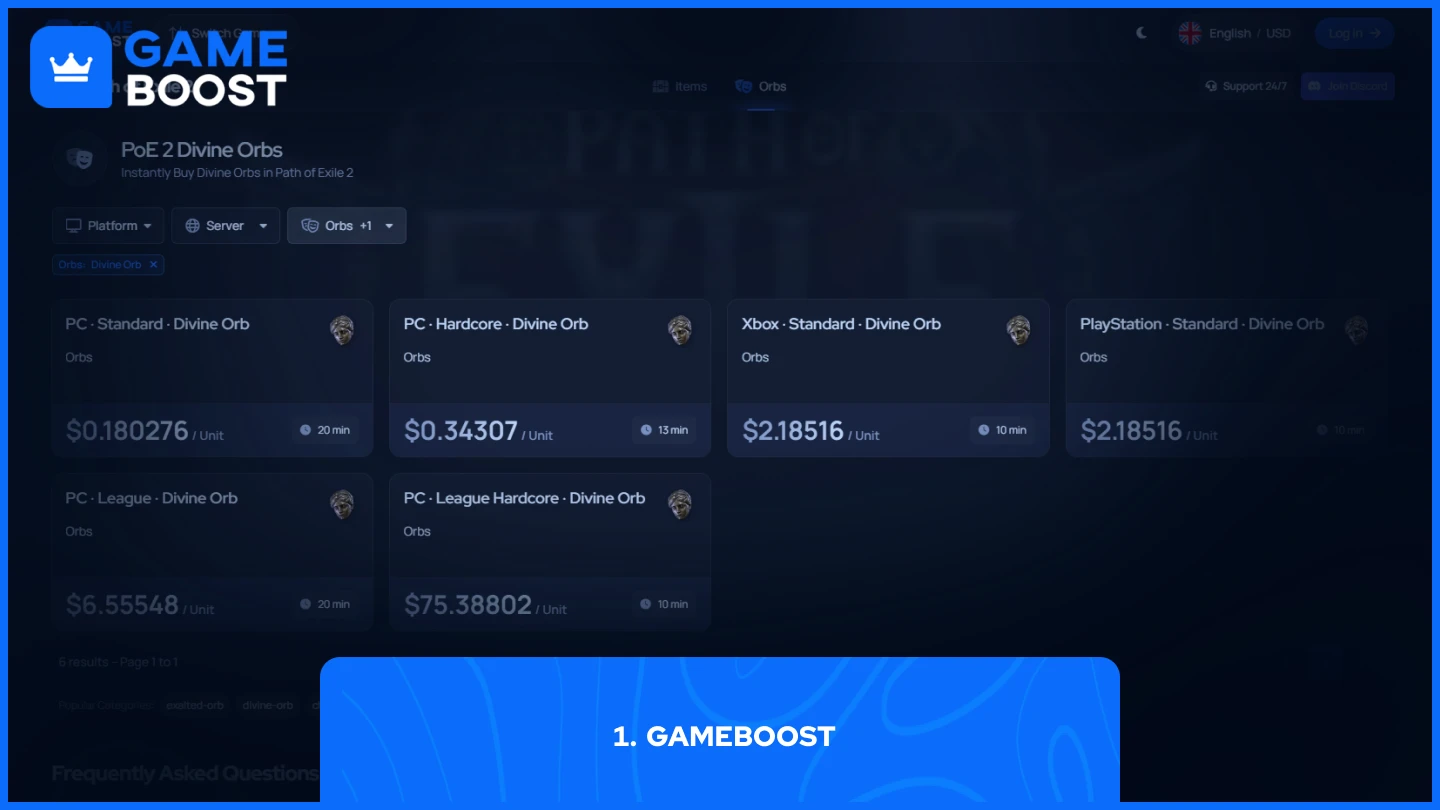 gameboost divine orb product page