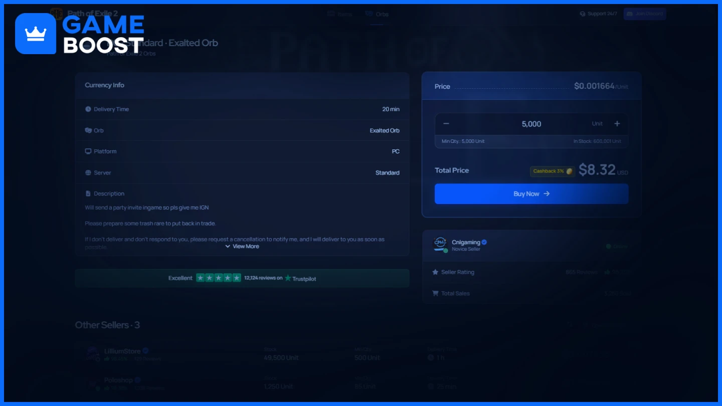 gameboost poe 2 currency